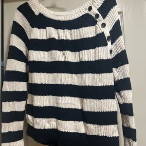 Striped Black and White Women's Sweater